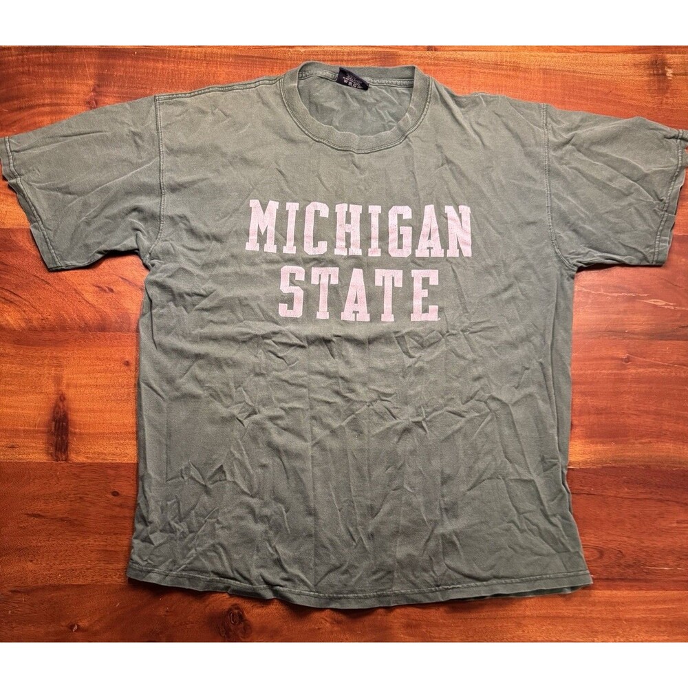 Vintage 90s JanSport Michigan State T Shirt XL Green MSU Spartans University